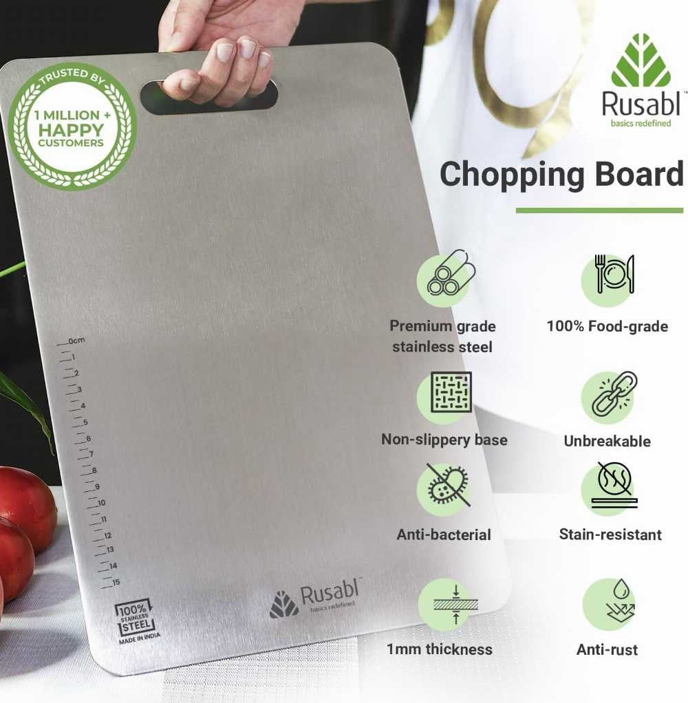 🔥Premium Stainless Steel Chopping Board | Durable Kitchen Cutting Board