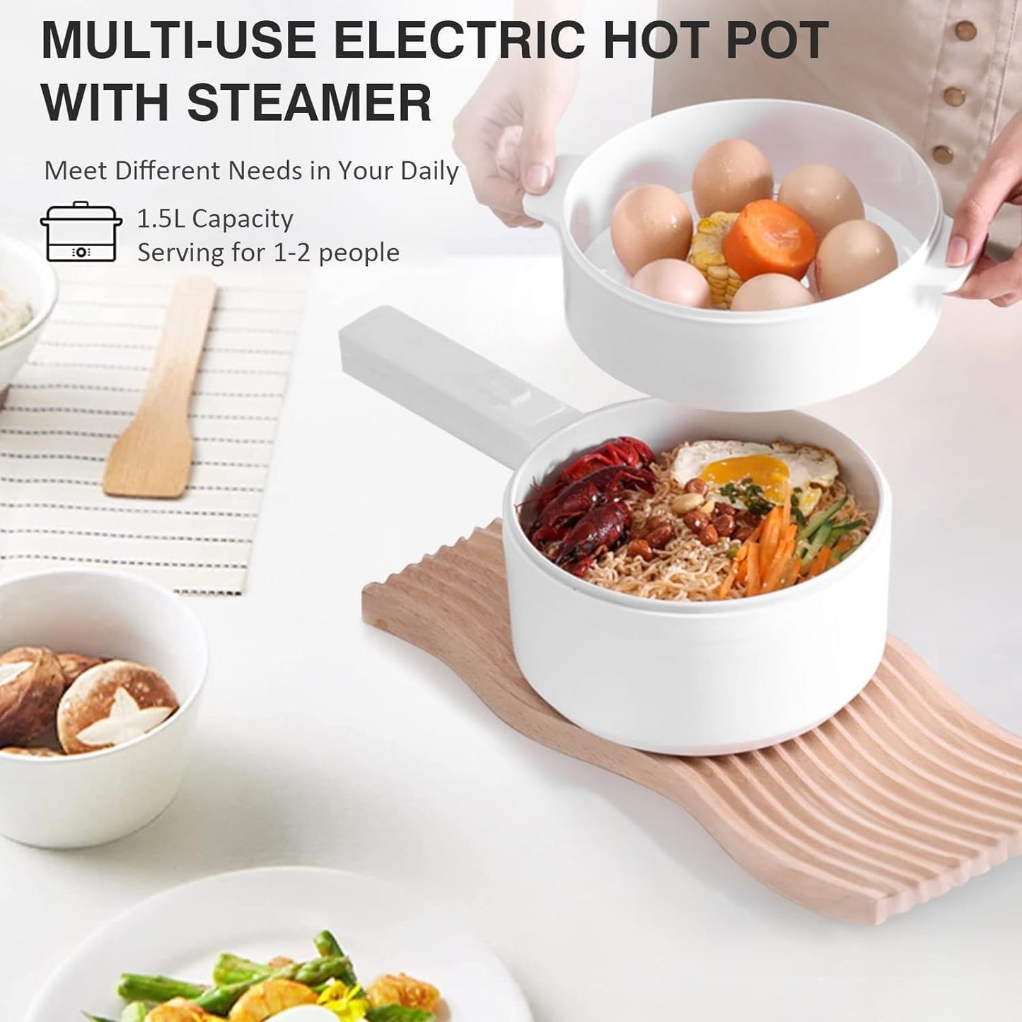 🍲⚡ 2-in-1 Electric Multi-Cooker & Steamer — Cook TWO Dishes at Once | Hotpot, Noodles, Seafood & More!
