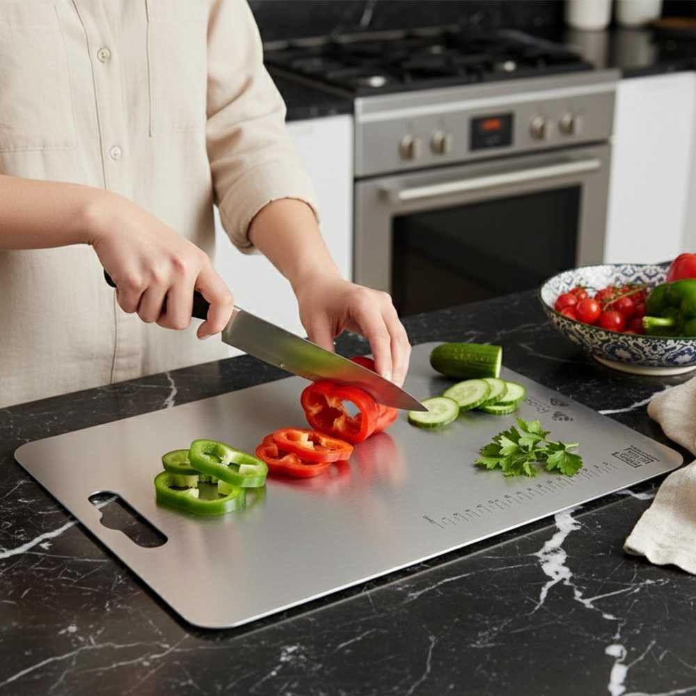 🔥Premium Stainless Steel Chopping Board | Durable Kitchen Cutting Board