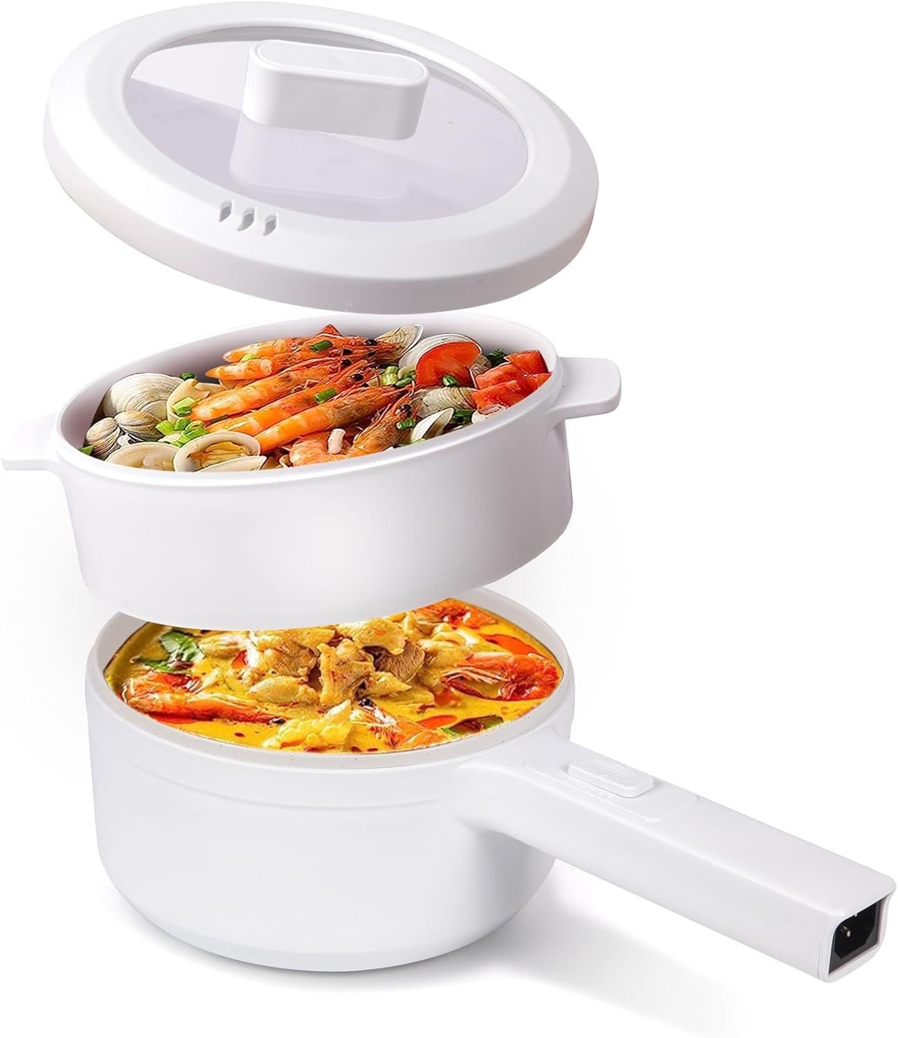 🍲⚡ 2-in-1 Electric Multi-Cooker & Steamer — Cook TWO Dishes at Once | Hotpot, Noodles, Seafood & More!