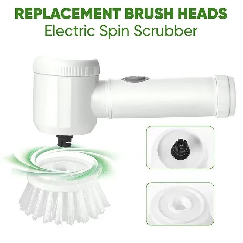 5-in-1 Electric Cleaning Brush – USB Rechargeable Spin Scrubber for Kitchen & Bathroom