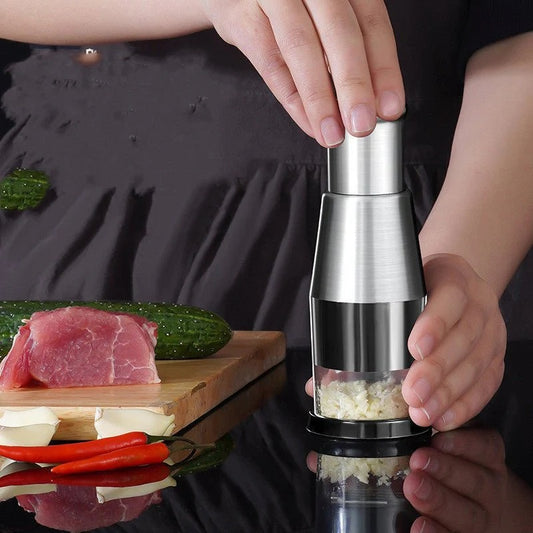 Premium Stainless Steel Garlic Crusher – Smart Kitchen Helper | هراسة الثوم الذكية 🧄✨