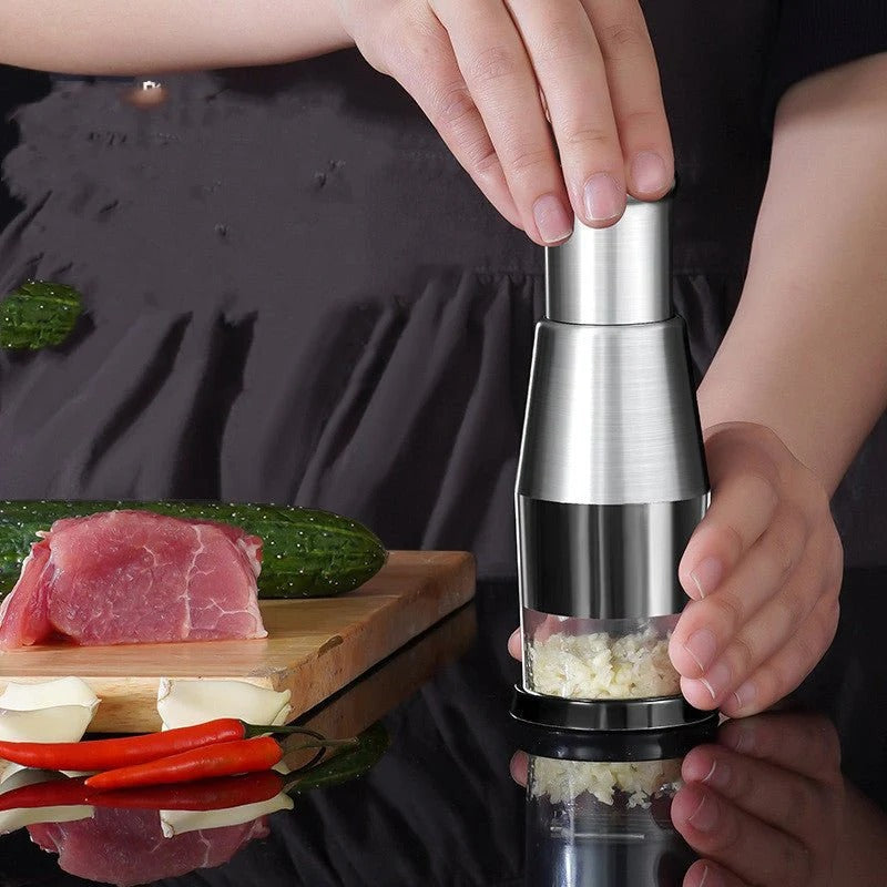 Premium Stainless Steel Garlic Crusher – Smart Kitchen Helper | هراسة الثوم الذكية 🧄✨