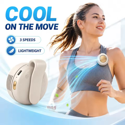Mini Wearable Neck Fan – Cool Anywhere Anytime | مروحة تبريد محمولة ❄️✨