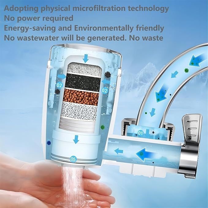 🌊 عين النقاء — Pure Faucet Filter | Activated Carbon Water Purifier