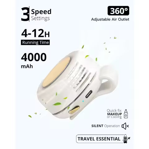 Mini Wearable Neck Fan – Cool Anywhere Anytime | مروحة تبريد محمولة ❄️✨