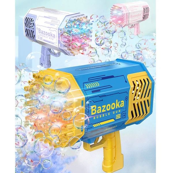 🫧✨ بازوكا الفرح — The Bazooka Bubble Gun | 69-Hole Magic Bubble Blaster with Dream Lights