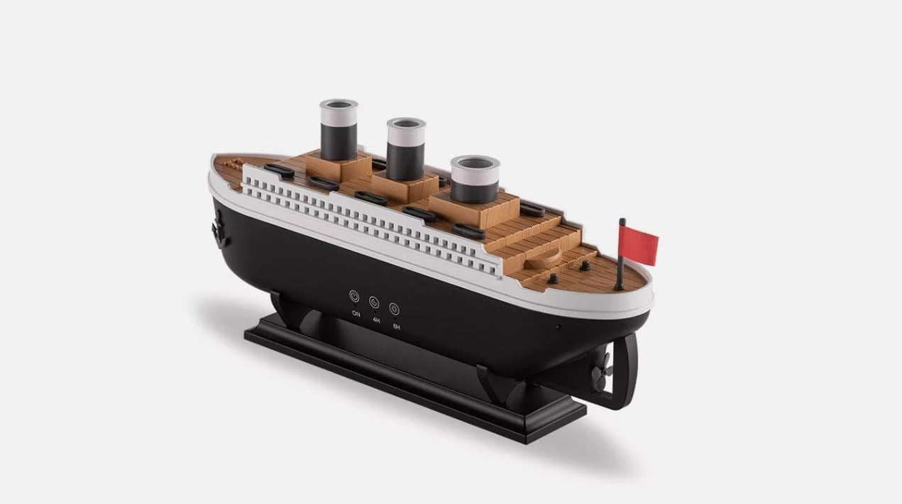 🚢 Titanic Steam Ship Humidifier & Aroma Diffuser — Colorful LED Night Light
