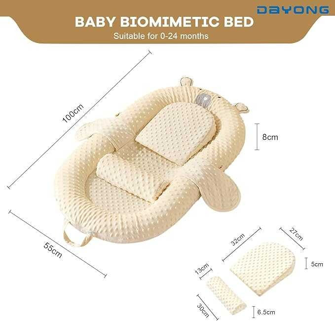 Baby Cloud Nest Lounger – Cozy Sleeping Bed for Newborns 👶✨ | سرير راحة الأطفال الفاخر
