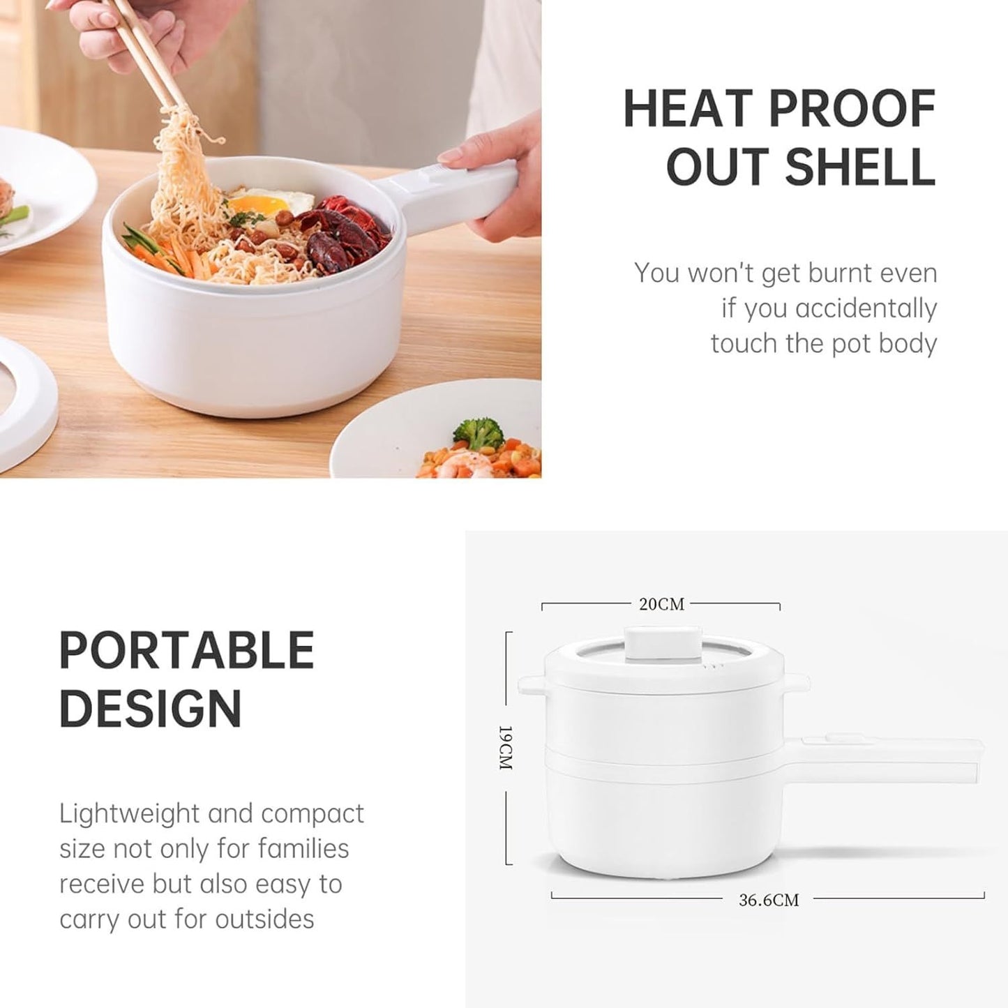 🍲⚡ 2-in-1 Electric Multi-Cooker & Steamer — Cook TWO Dishes at Once | Hotpot, Noodles, Seafood & More!