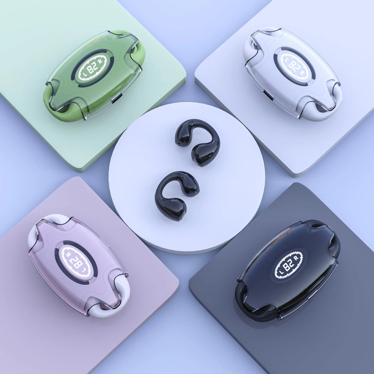 🎧 Next-Gen Open-Ear Clip Wireless Earbuds — Digital Display | Noise Reduction | True Wireless Freedom!