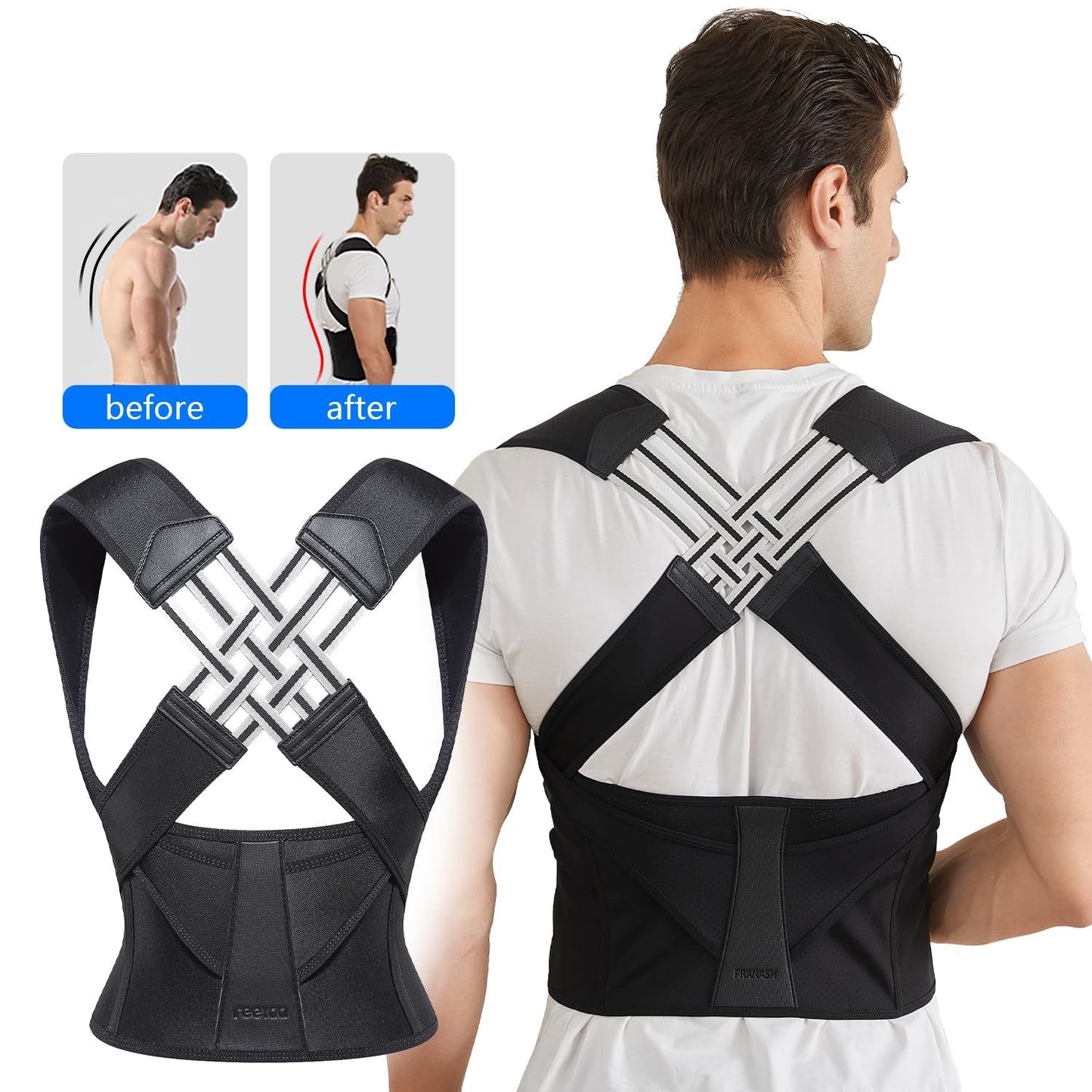 🦴💪 PRANASH Posture Corrector Brace — Stand Tall, Live Pain-Free | His & Hers | Back & Shoulder Support!