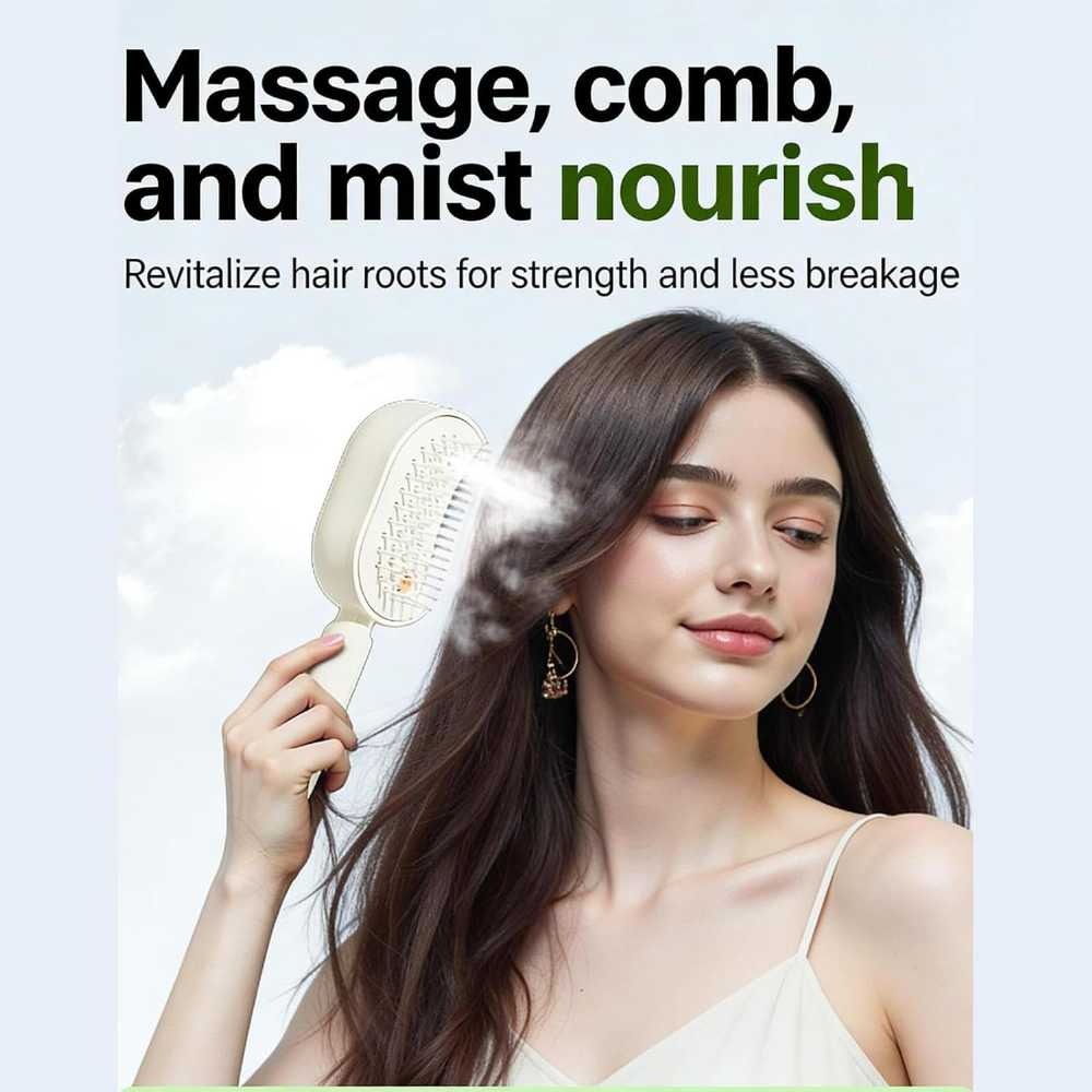 3-in-1 Rechargeable Steam Hair Brush| Anti-Frizz Detangling & Styling Tool