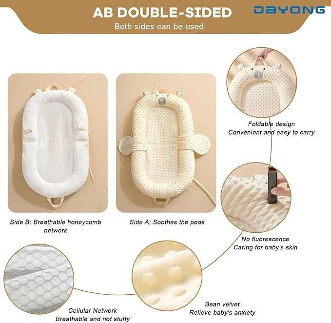 Baby Cloud Nest Lounger – Cozy Sleeping Bed for Newborns 👶✨ | سرير راحة الأطفال الفاخر