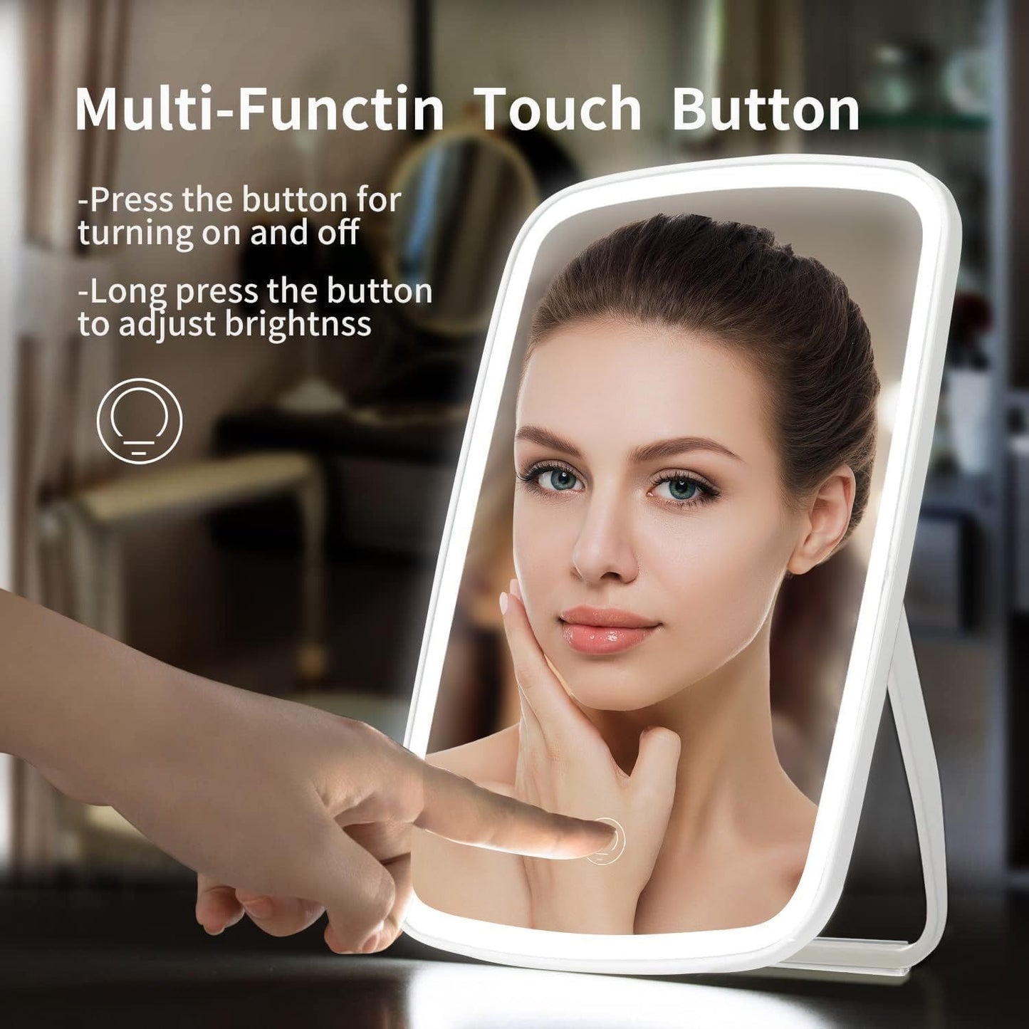 💄 Smart Touch LED Makeup Mirror — Your Personal Vanity Studio, Anytime Anywhere!
